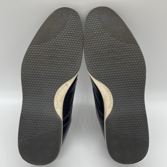 Bruno Marc Mens 10.5 Shoes Oxford Black Stylish Lace Up EUC Brown Trim Preppy - Picture 4 of 10